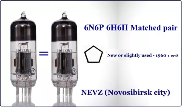 6N6P 6Н6П = ECC99 E182CC Tubes neufs ou légèrement utilisés NEVZ Paire...