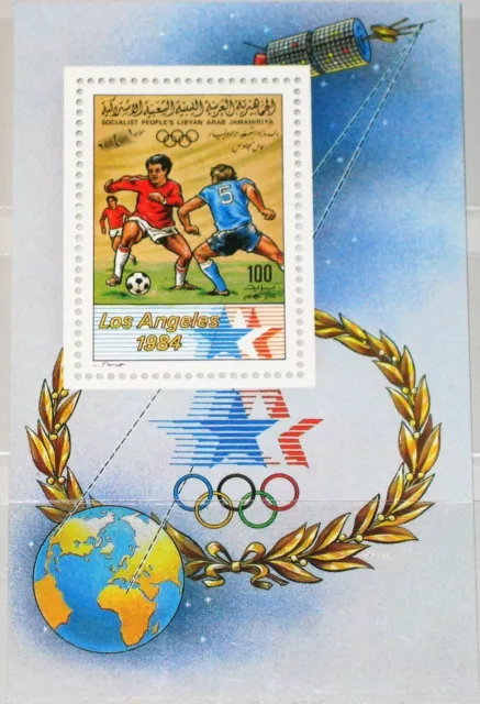 LIBYEN LIBYA 1983 Block 68 S/S 1118 Soccer Sport Olympics 1984 Los Angeles MNH