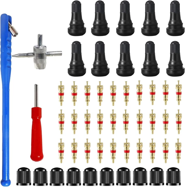 Kit Smonta Valvole Pneumatici - Attrezzo Con 5 Inserti Per Auto, Moto, Bici E Scooter