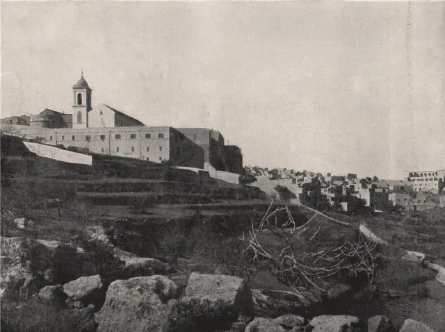 BETHLEHEM. The town and the Church of the Nativity. Israel 1895 old print