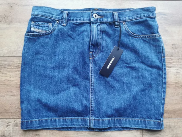 DIESEL Womens Blue Denim De Mode Gonna Mini Skirt Size 27 (BNWT) 5 Pocket Design