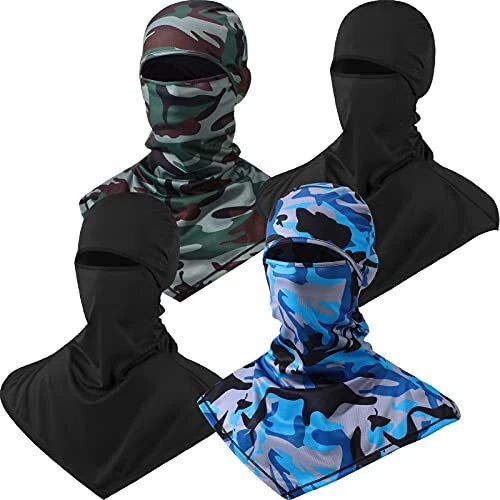 4 Piece Face Covering Summer Sun Protection Long Neck Cover for Men Balaclava