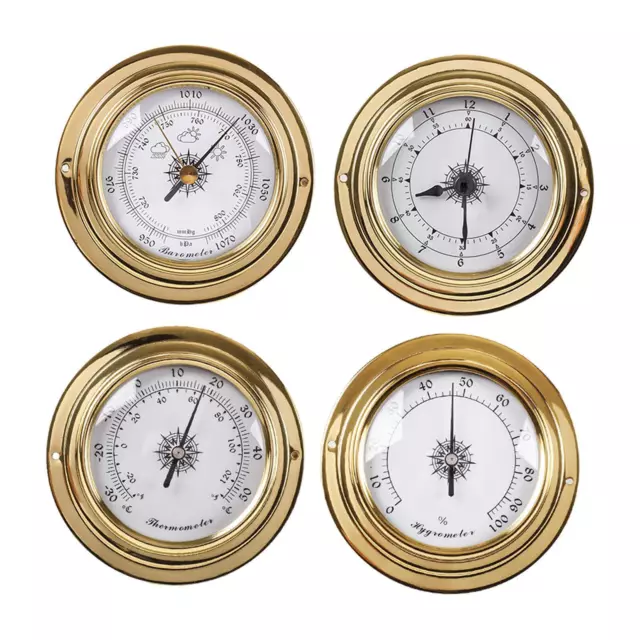 4-teiliges Thermometer Hygrometer Barometer Uhr für Marine Bootfahren