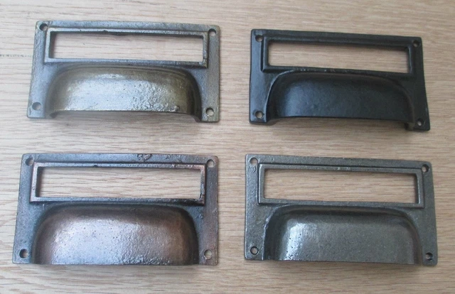 Cast Iron Drawer Cupboard Filing Cabinet Card Frame Holder Door Cup Pull Handle