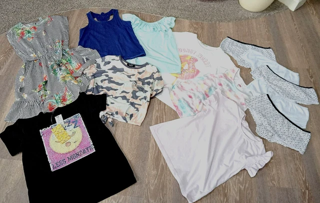 Girl's Summer Clothes Bundle (Age 11/12 Years) Tops. Dress. Tea Shirts, Some New