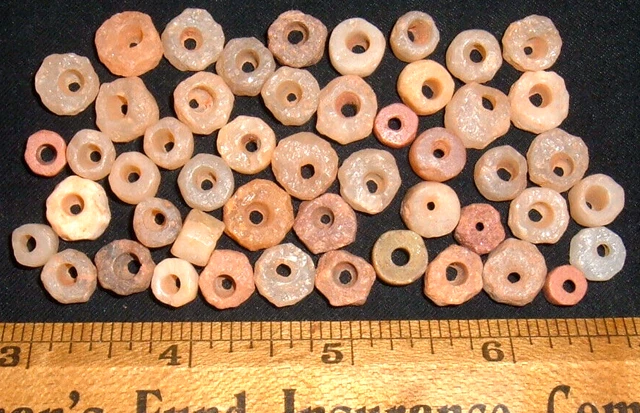 (48) Select Sahara Neolithic Quartz & Stone "Donut" Beads, Ancient African Beads