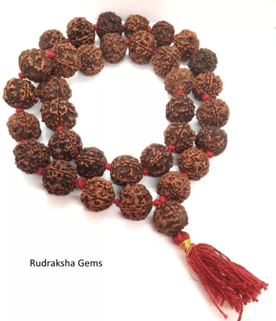 5 Five Mukhi Rudraksha Kantha Jupiter Siddha Mala 33+1 Nepal Rudraksh Japa Beads