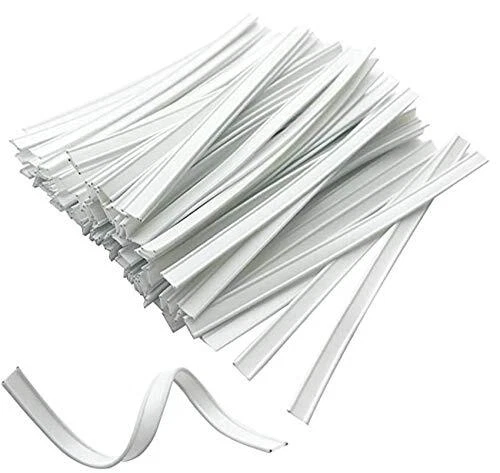 Pe Bendable Bridge Wire Flexible Twist Ties Bridge Wire 100x5mm Dual Core White