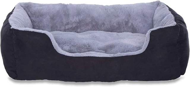 Letto Cuscino per Cani e Gatti Taglia M 60x48 cm - Grigio/Nero