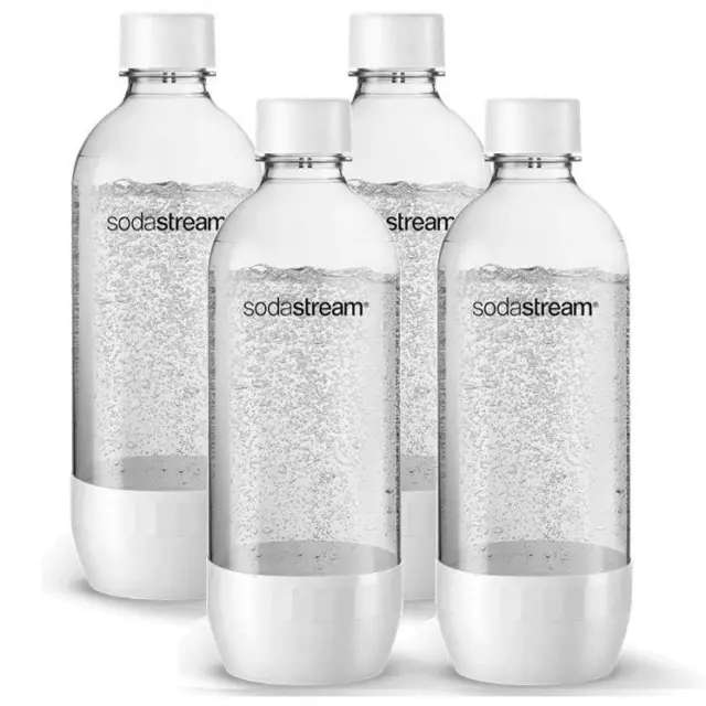 NEW SodaStream Bottle Carbonating Sparkling 1L 4 Pack White For Jet