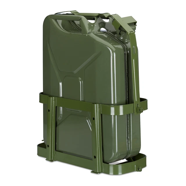 Support Bidon Essence Porte-bidon Porte-jerrycan Métal vert Jerricane Jerrican