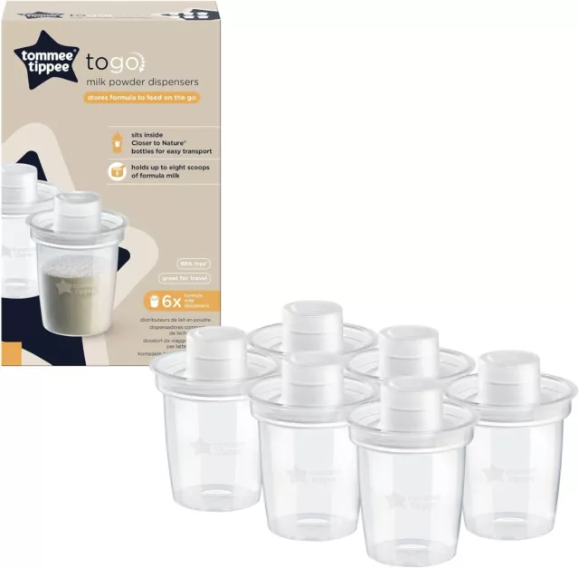 Tommee Tippee Milk Powder Dispensers, 6 Pack. Free shipping