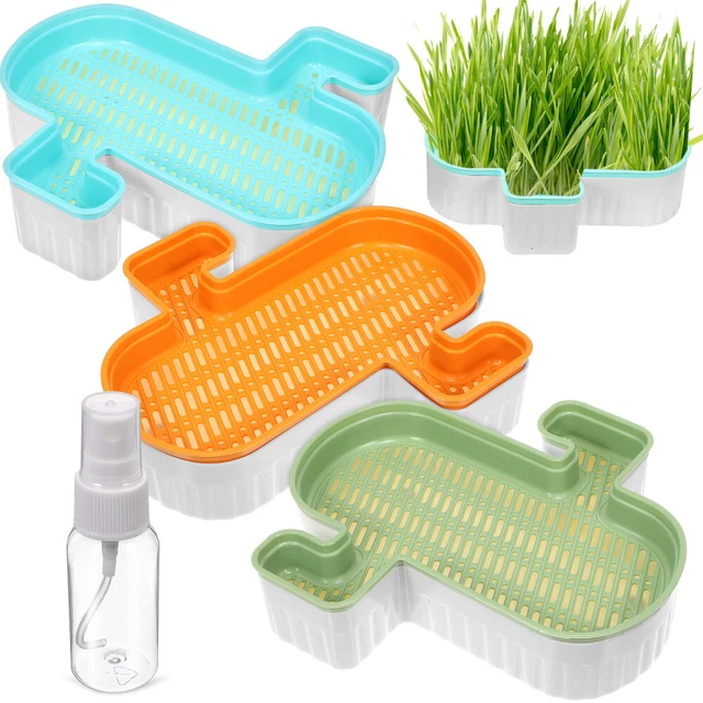 3 pz fioriera erba per gatti plastica terreno senza piante per gatti scatola pianta vivaio con
