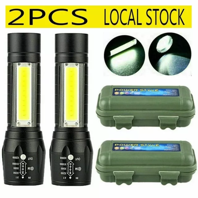 2 X Interior LED Recargable Táctica Militar de Alta Potencia Lampara Incluye CAJA