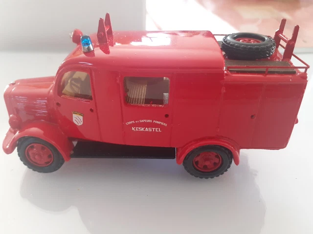 Camion Pompier Damart Vintage 14 Cm - Neuf En Boîte, Couleur Rouge, Fabrication Française (Sibur)