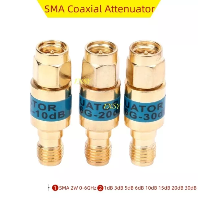 SMA Male Female Coaxial Attenuator 2W 0-6GHz 1dB 3dB 5dB 6dB 10dB 15dB 20dB 30dB