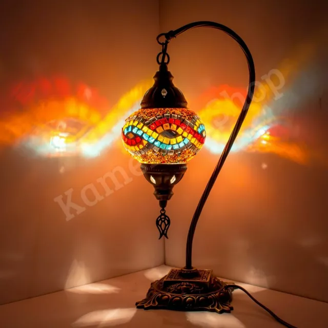 Turkish Moroccan Lamp Bedside Lamp Table Desk Rainbow With Bulb