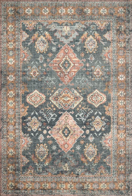 Loloi II Skye Sea And Rust 2'-6" x 12'-0" Area Rugs SKYESKY-10SURU26C0