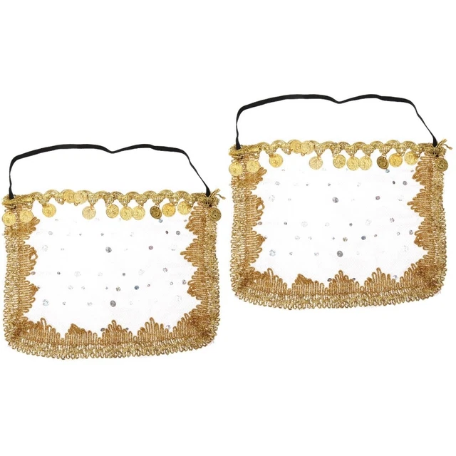 2 Pack Cosplay-Gesichtsschleier Nikab Fräulein Hängende Münzen
