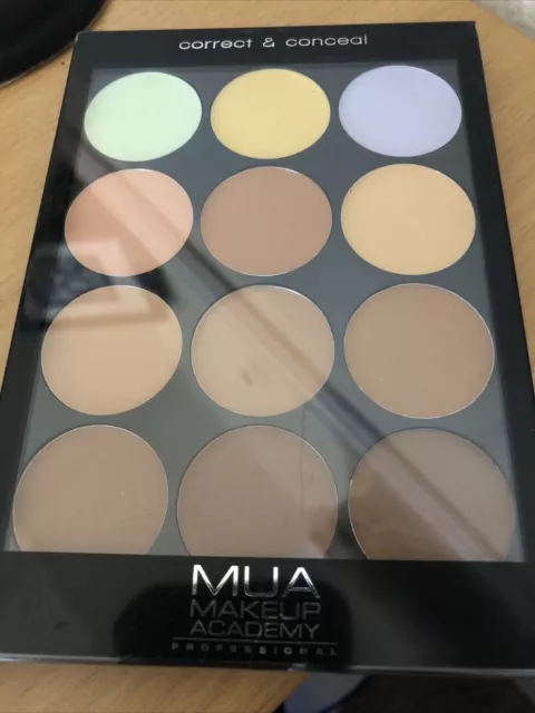 MUA Professional Correct & Conceal Cream Palette Concealer Yellow Peach Green