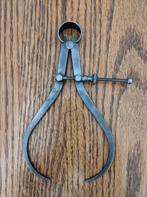 Vintage L.S. Starrett Co. 7 Inch Flat Leg Outside Spring Divider Caliper