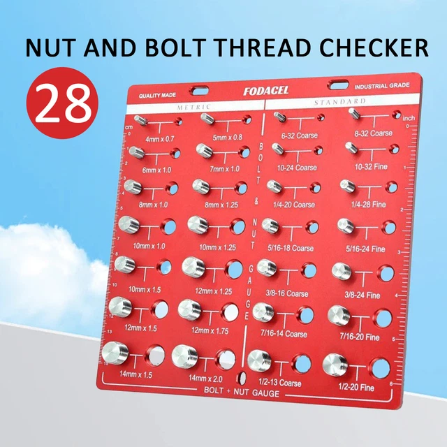 Thread Tools In Inch 28 THREAD IDENTIFIER Gauge Inch and Metric Screw Tool Nut & Bolt Thread ...