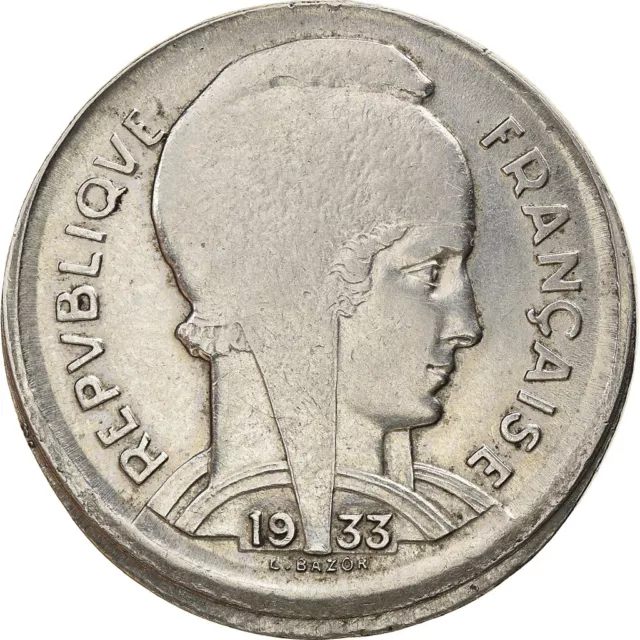 [#867188] Monnaie, France, Bazor, 5 Francs, 1933, Paris, Fautée, SUP, Nickel