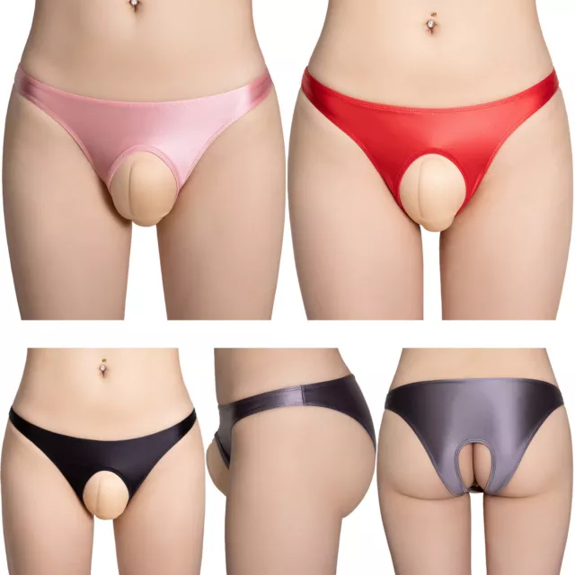 MENS OPEN FRONT Hole T-back Lingerie Crotchless G-string Thong