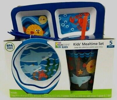 Kid's BPA Gratis Mainstays 5 PC Set Cubiertos Platos