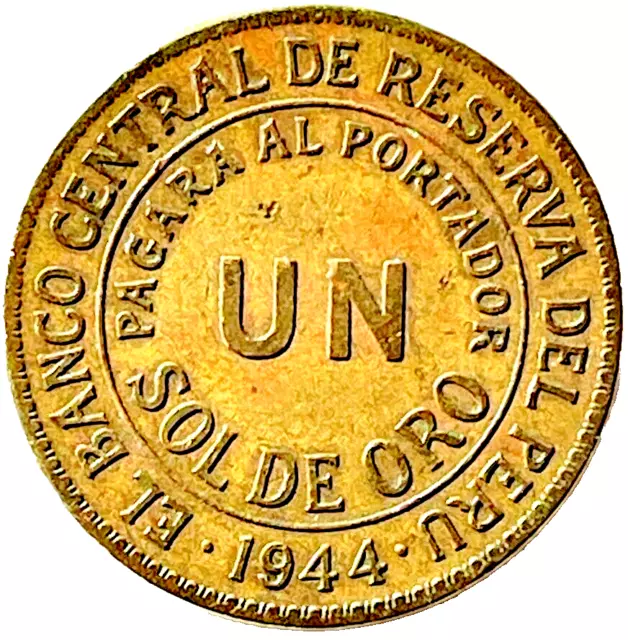 1944 Peru Coin Sol KM# 222 South America Coins Foreign Money EXACT COIN SHOWN