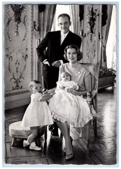 Monaco Postcard Princess Grace Prince Rainer III Royal Family 1959 RPPC Photo