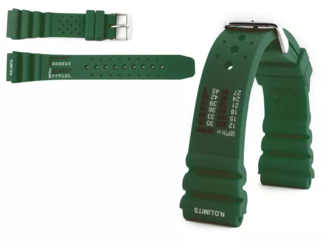 Pulsera de Reloj Caucho Silicona Deporte N.d. Limits Verde 20 18 22 24mm Nuevo