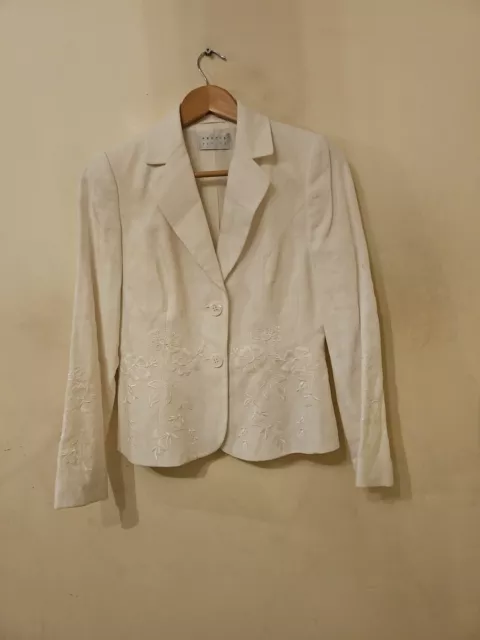 Womens Precis Petite Linen Jacket Size Fits 36"c In Superb Condition