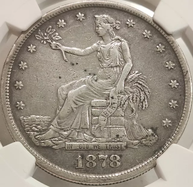 1878 S $1D Trade Dollar Silver US San Francisco Mint Coin NGC XF Details