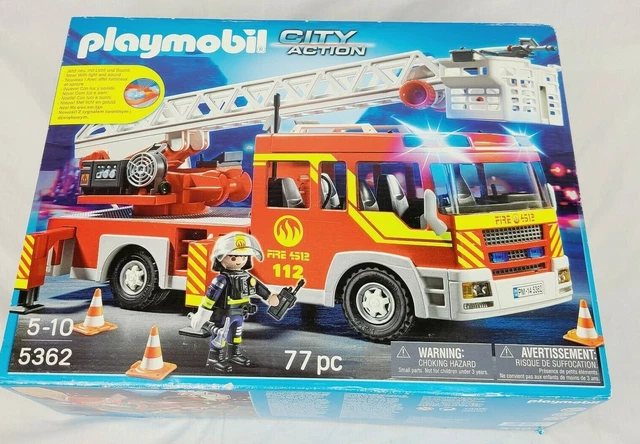 Playmobil 5362 City Action – Grand Camion De Pompier Avec Lumière, Son Et échelle
