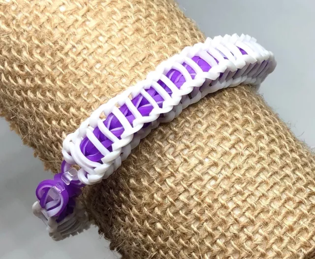 Personalized friendship summer Rainbow Loom rubber band bracelet birthday  favor