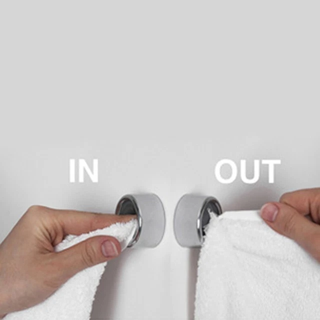 Bathroom Towel Holder Hooks Bath Clip Round Design 3PCS Accessory Decor