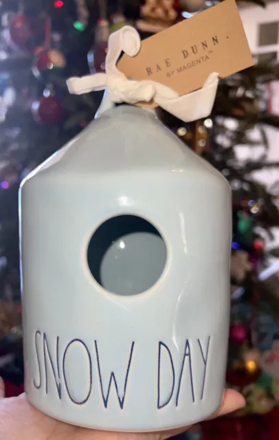 Rae Dunn Snow Day Birdhouse Baby Blue Bird House New Winter