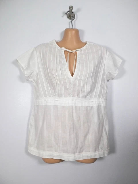 Camicia a tunica boho FAT FACE vintage a righe bianche intrecciate, 10