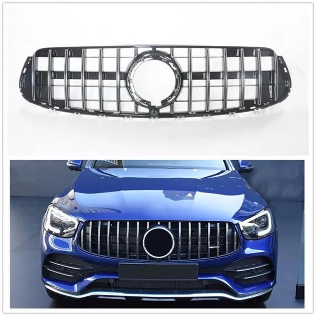 Car Silver Front Bumper Grille For Mercedes Benz W253 GLC250 GLC300 GLC350 GLC43