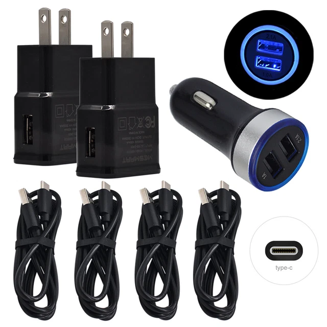 Charger for Motorola Edge/Razr Moto G22/Z3/Z4/G Power Wall Car Plug Type C Cable