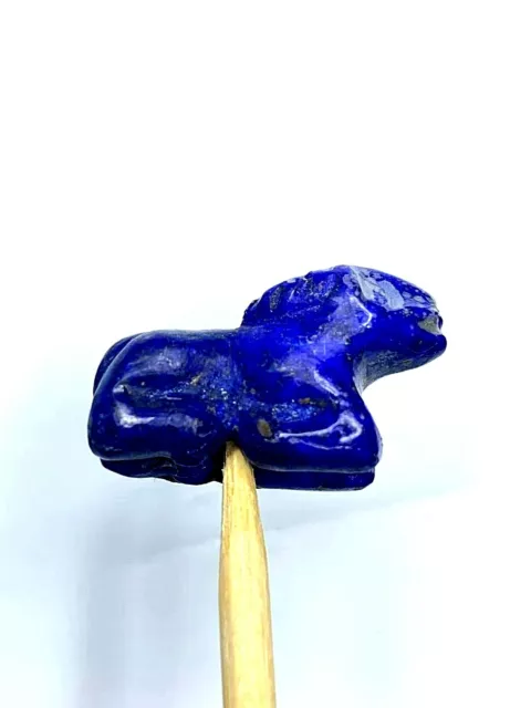 old ancient antique animals figures carved beads Lion￼Lapis stone