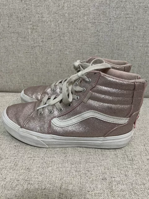 Vans High Top girl’s Pink Glitter shoes Size 4.0