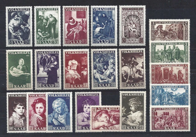 Saarland Die ersten 5 Volkshilfesätze komplett Postfrisch** Michel: 282,-