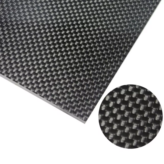 500x500x2mm 3k Carbon Fiber Sheet Panel Plain Weave Glossy Finish