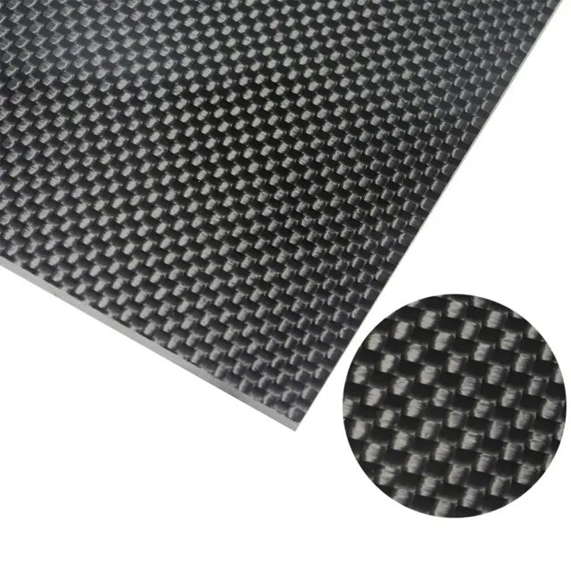 500x500x3mm 3k Carbon Fiber Sheet Panel Plain Weave Glossy Finish