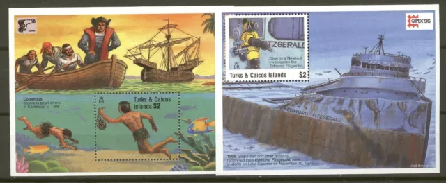 Schiffe, Ships - Turks u.Caicos-Inseln - 2 Bl. ** MNH 1996