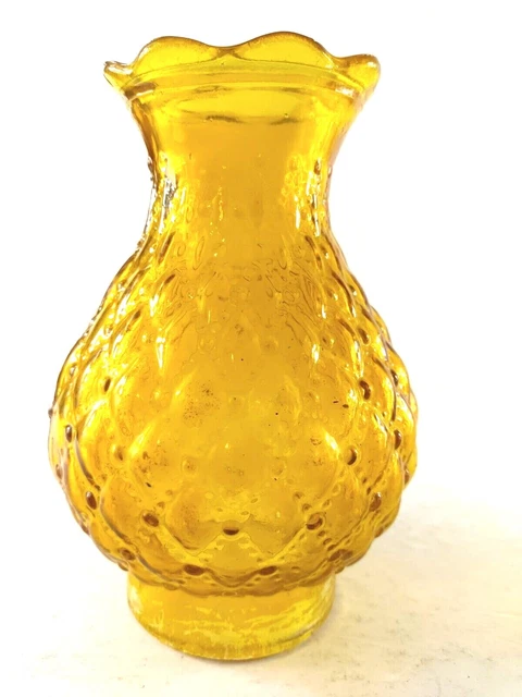 Lamp Shade Gold Amber Tone Quilted Design 3" Fitter