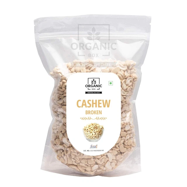 Natural & Organic Cashews Nuts Broken 4 Pieces Kaju Tukadi 900 Gram