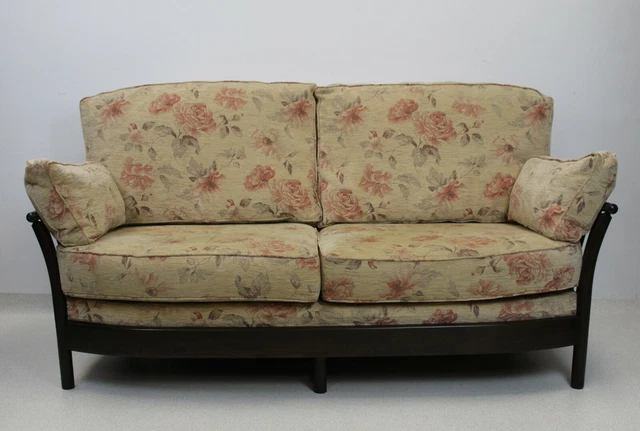ERCOL RENAISSANCE SUITE 3 Seater Sofa And 2 Armchairs In Dark